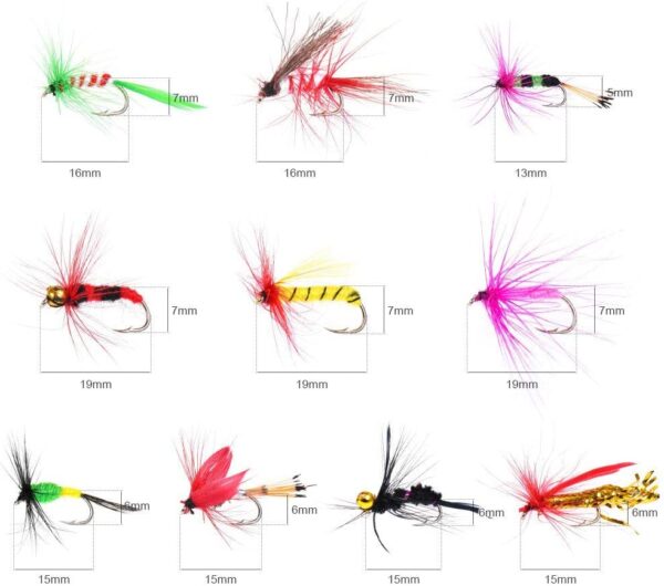 40 Pcs/72 Pcs/100 Pcs Fly Fishing Dry Flies  Dry Flies Nymphs Fly Fishing Flies Kit - Image 3