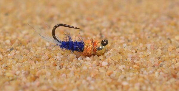 6 Flies Tungsten Blue Ice Hot Spot Jig Hea Dry Flies Nymphs Fly Fishing Flies Kit