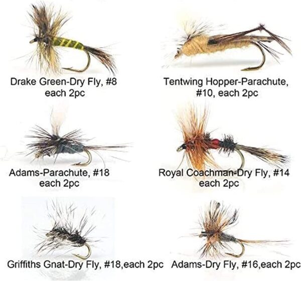 Best Assortment Flies Combo Carp Flies Wet T Dry Flies Nymphs Fly Fishing Flies Kit - Image 3