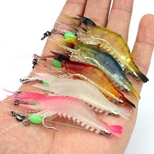 ??Happy Shopping Day?? 5pcs Soft Luminous Shrim Fishing Artificial Bait Soft Plastic Lures