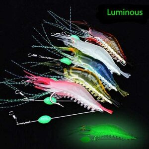 ??Happy Shopping Day?? 5pcs Soft Luminous Shrim Fishing Artificial Bait Soft Plastic Lures