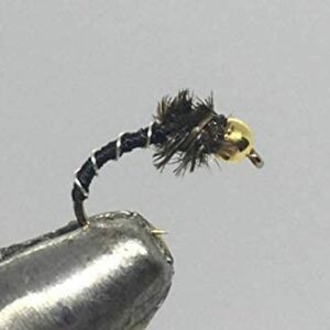 One Dozen (12) Tungsten Beadhead Zebra Mid Dry Flies Nymphs Fly Fishing Flies Kit