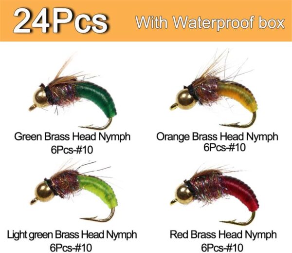 Fly Fishing Flies Kit Trout Steelhead Salmon Dry Flies Nymphs Fly Fishing Flies Kit - Image 2