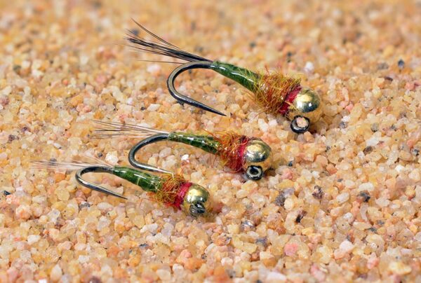 6 Flies Tungsten Olive Iron Lotus Jig Head Dry Flies Nymphs Fly Fishing Flies Kit - Image 2