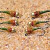 6 Flies Tungsten Olive Iron Lotus Jig Head Dry Flies Nymphs Fly Fishing Flies Kit - Image 3