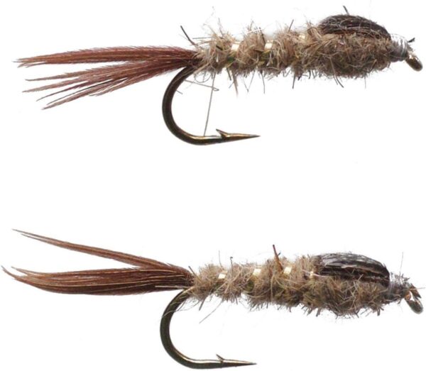 Hares Ear Flies 2 Pack Dry Flies Nymphs Fly Fishing Flies Kit