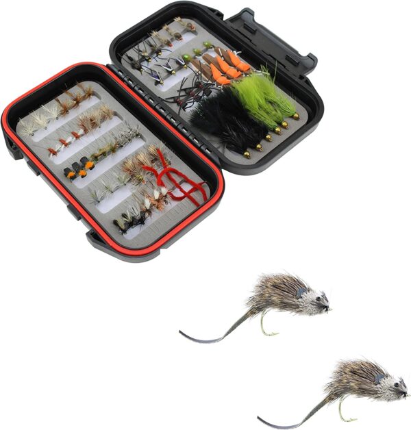 Fly Fishing 60pc Mini Mega Fly Assortment an Dry Flies Nymphs Fly Fishing Flies Kit