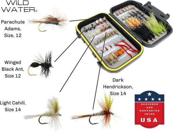 Fly Fishing 60pc Mini Mega Fly Assortment an Dry Flies Nymphs Fly Fishing Flies Kit - Image 3
