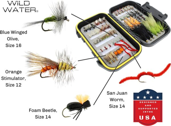 Fly Fishing 60pc Mini Mega Fly Assortment an Dry Flies Nymphs Fly Fishing Flies Kit - Image 5