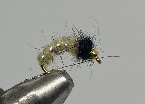One Dozen (12) Beadhead Caddis Larva Tan Dry Flies Nymphs Fly Fishing Flies Kit