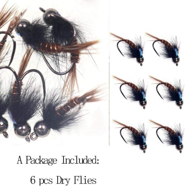 6 Pieces Top Rating Dry/Nymph/Streamer Fly F Dry Flies Nymphs Fly Fishing Flies Kit - Image 4