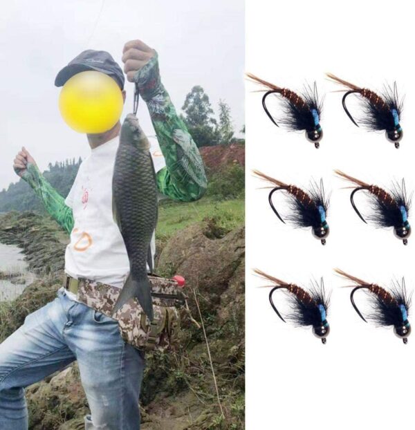 6 Pieces Top Rating Dry/Nymph/Streamer Fly F Dry Flies Nymphs Fly Fishing Flies Kit - Image 7