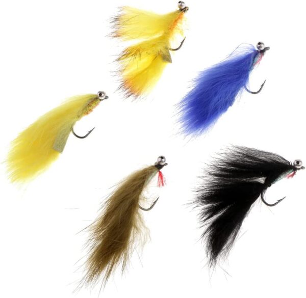 Brass Bead Head Zonker Trout Flies  5 Pack   Dry Flies Nymphs Fly Fishing Flies Kit - Image 2