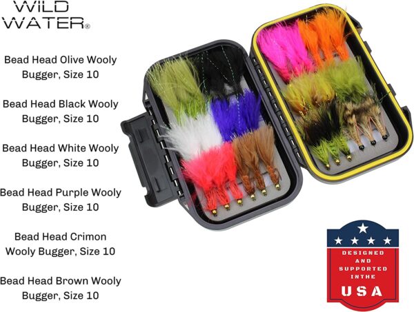Fly Fishing 36 Wooly Bugger Flies Assortment Dry Flies Nymphs Fly Fishing Flies Kit - Image 2
