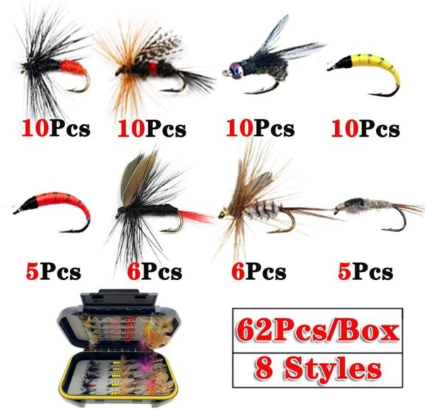 OutdoorFishing Fly Fishing Flies Kit Fly Ass Dry Flies Nymphs Fly Fishing Flies Kit - Image 2