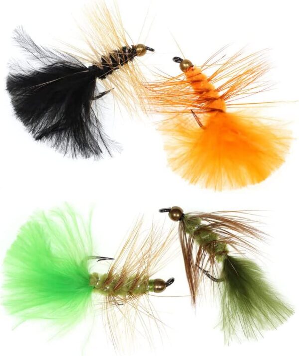 Woolly Bugger Streamer Wet Fly Kit-8/12/16 P Dry Flies Nymphs Fly Fishing Flies Kit - Image 5
