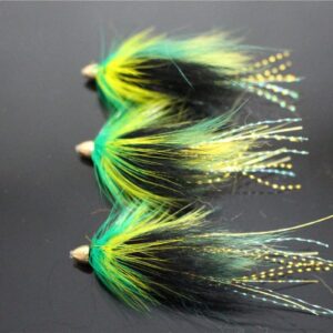 24 pcs/lot Green&Black Fearther Cone Head Tu Dry Flies Nymphs Fly Fishing Flies Kit