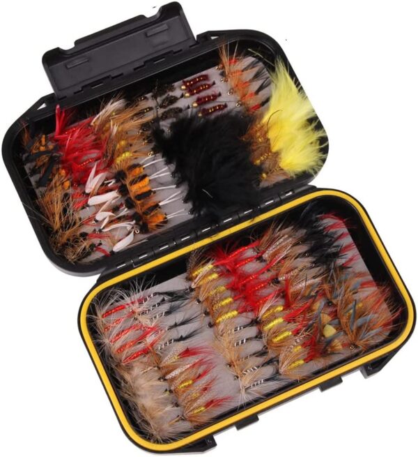 ?40/72/100PCS Assorted Trout Fly Fishing Fli Dry Flies Nymphs Fly Fishing Flies Kit