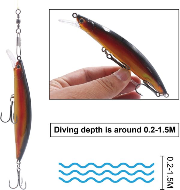 Hard Fishing Lures 21g  5.12 in Sinking Minno Fishing Artificial Bait Soft Plastic Lures - Image 4