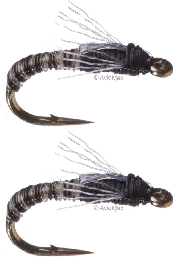 Craven's Jujubee Midge Zebra Size 18 2 Pac Dry Flies Nymphs Fly Fishing Flies Kit