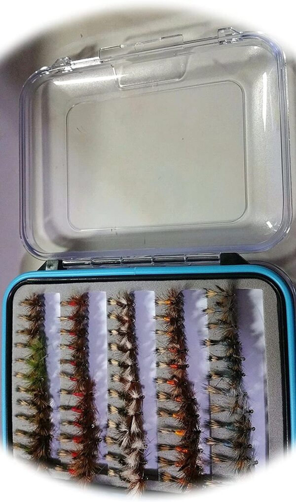 New Pack of 60 Wulff Fly Box Trout Wet Fli Dry Flies Nymphs Fly Fishing Flies Kit