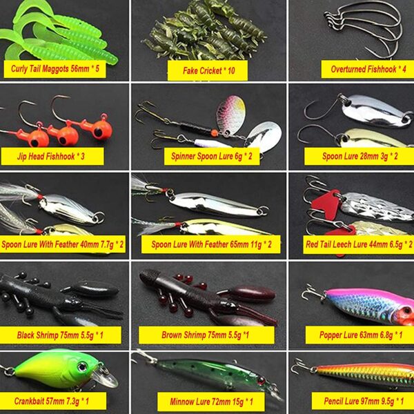 Fishing Lure Kit Tackle Box Included Soft Pla Fishing Artificial Bait Soft Plastic Lures - Image 4