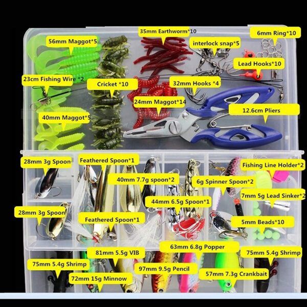 Fishing Lure Kit Tackle Box Included Soft Pla Fishing Artificial Bait Soft Plastic Lures - Image 5