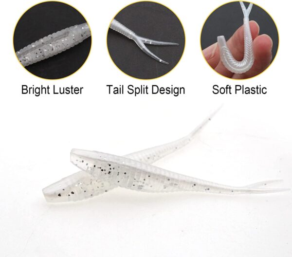 Split Tail Bait Set Split Plastic Soft Bait   Fishing Artificial Bait Soft Plastic Lures - Image 3