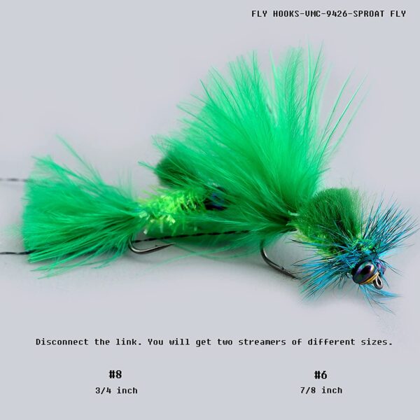 Fly Fishing Flies Streamers kit (6 Colors-M) Dry Flies Nymphs Fly Fishing Flies Kit - Image 4
