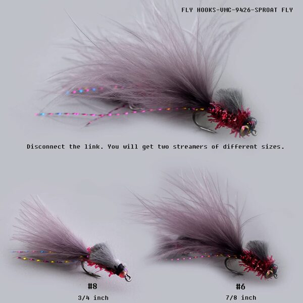 Fly Fishing Flies Streamers kit (6 Colors-M) Dry Flies Nymphs Fly Fishing Flies Kit - Image 6