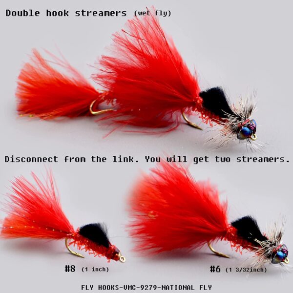 Fly Fishing Flies Streamers kit (Six Colors- Dry Flies Nymphs Fly Fishing Flies Kit - Image 2