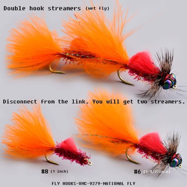 Fly Fishing Flies Streamers kit (Six Colors- Dry Flies Nymphs Fly Fishing Flies Kit - Image 4