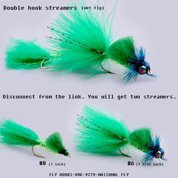 Fly Fishing Flies Streamers kit (Six Colors- Dry Flies Nymphs Fly Fishing Flies Kit - Image 5