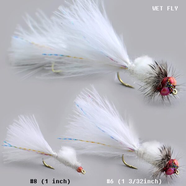 Fly Fishing Flies Streamers kit (Six Colors- Dry Flies Nymphs Fly Fishing Flies Kit - Image 7