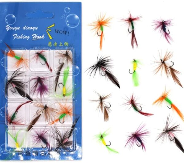 12Pcs/Set Fishing Lure Insects Salmon Flies  Dry Flies Nymphs Fly Fishing Flies Kit - Image 4