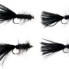 Black Wooly Bugger Assortment 4 Pack Dry Flies Nymphs Fly Fishing Flies Kit - Image 2