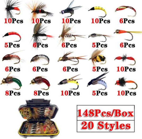 OutdoorFishing Fly Fishing Flies Kit Fly Ass Dry Flies Nymphs Fly Fishing Flies Kit - Image 2