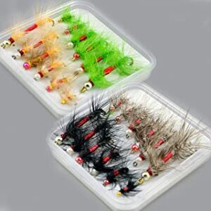 YAZHIDA Fly Fishing Flies Combination Dry Flies Nymphs Fly Fishing Flies Kit