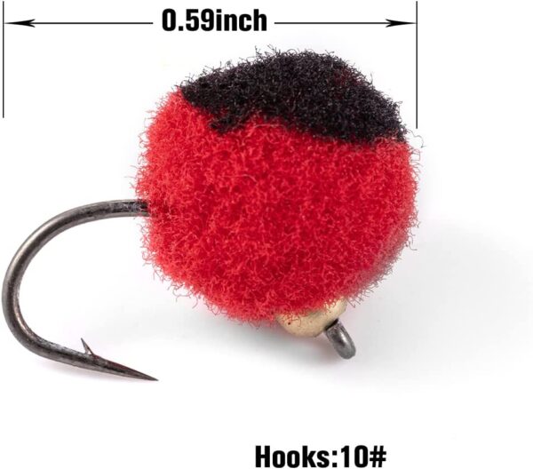 Fly Fishing Salmon Bead Head Eggs Pattern Dr Dry Flies Nymphs Fly Fishing Flies Kit - Image 2
