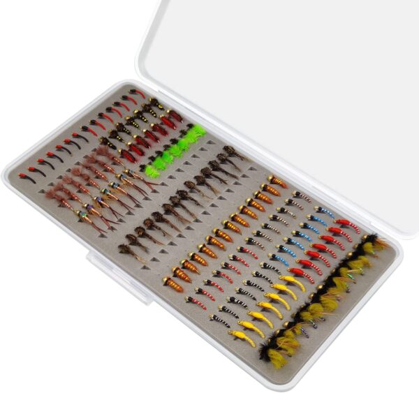133 Pcs Fly Fishing Flies Fishing Ultra-Thin Dry Flies Nymphs Fly Fishing Flies Kit