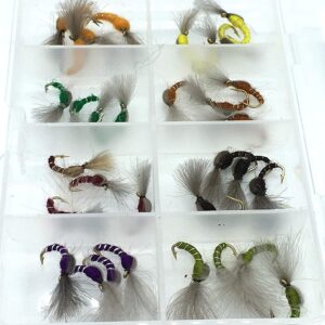 Fly Fishing CDC Shuttlecock BUZZERS 32 Flies Dry Flies Nymphs Fly Fishing Flies Kit
