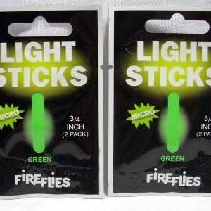 Fire Flies Micro Light Sticks 3/4 Green 2Pk Dry Flies Nymphs Fly Fishing Flies Kit”