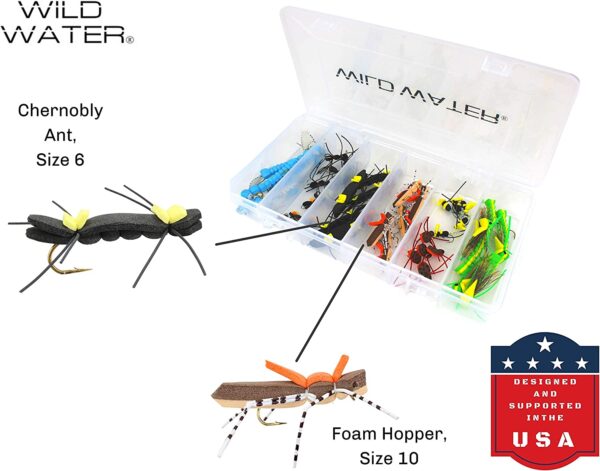 Fly Fishing Foam Fly Assortment  40 Flies wi Dry Flies Nymphs Fly Fishing Flies Kit - Image 4