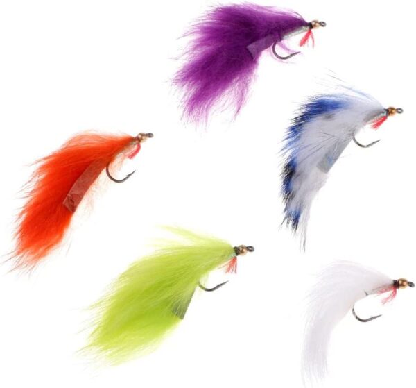 5pcs Copper Beadhead Zonker Fly Fishing Stre Dry Flies Nymphs Fly Fishing Flies Kit - Image 2