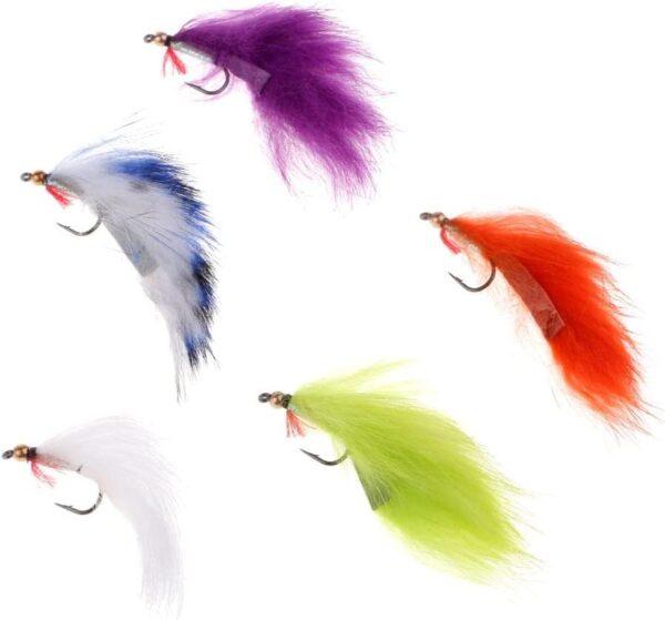 5pcs Copper Beadhead Zonker Fly Fishing Stre Dry Flies Nymphs Fly Fishing Flies Kit - Image 7