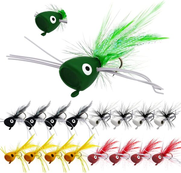 Fly Fishing Poppers  Topwater Fishing Lures  Dry Flies Nymphs Fly Fishing Flies Kit