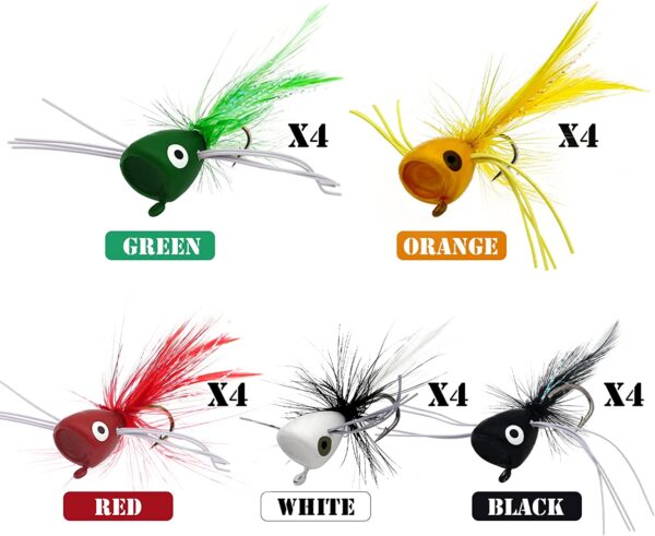 Fly Fishing Poppers  Topwater Fishing Lures  Dry Flies Nymphs Fly Fishing Flies Kit - Image 2
