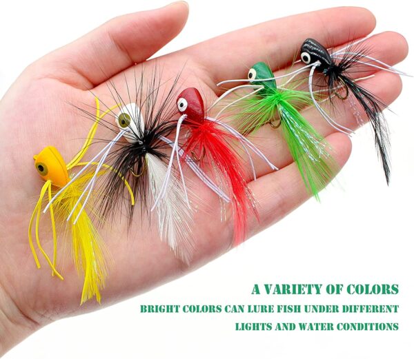 Fly Fishing Poppers  Topwater Fishing Lures  Dry Flies Nymphs Fly Fishing Flies Kit - Image 4