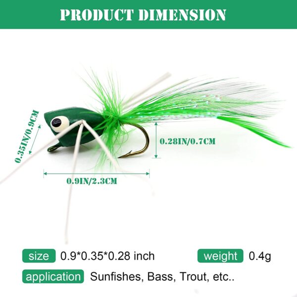 Fly Fishing Poppers  Topwater Fishing Lures  Dry Flies Nymphs Fly Fishing Flies Kit - Image 5