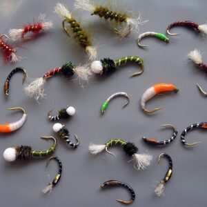 Fly Fishing Buzzer Special Assortment 22 Mix Dry Flies Nymphs Fly Fishing Flies Kit
